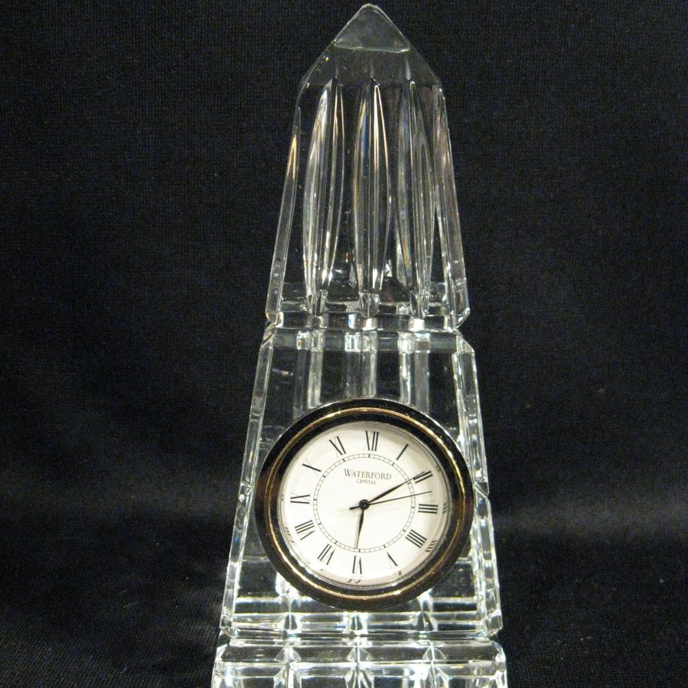 WATERFORD CRYSTAL OBELISK QUARTZ CLOCK